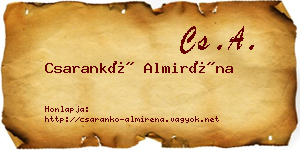 Csarankó Almiréna névjegykártya